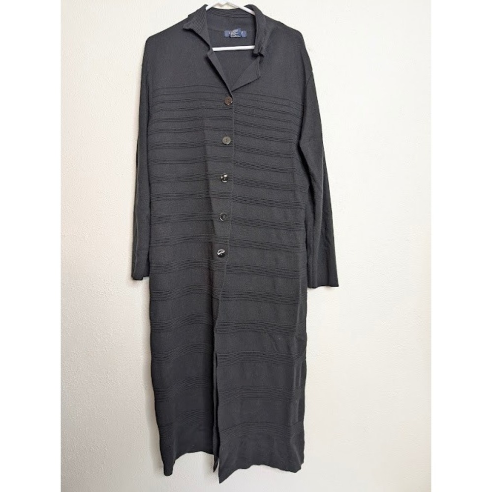 Clorinda Long Maxi Cardigan Duster Button Up‎ Knit Sweater Wool Blend Long Large